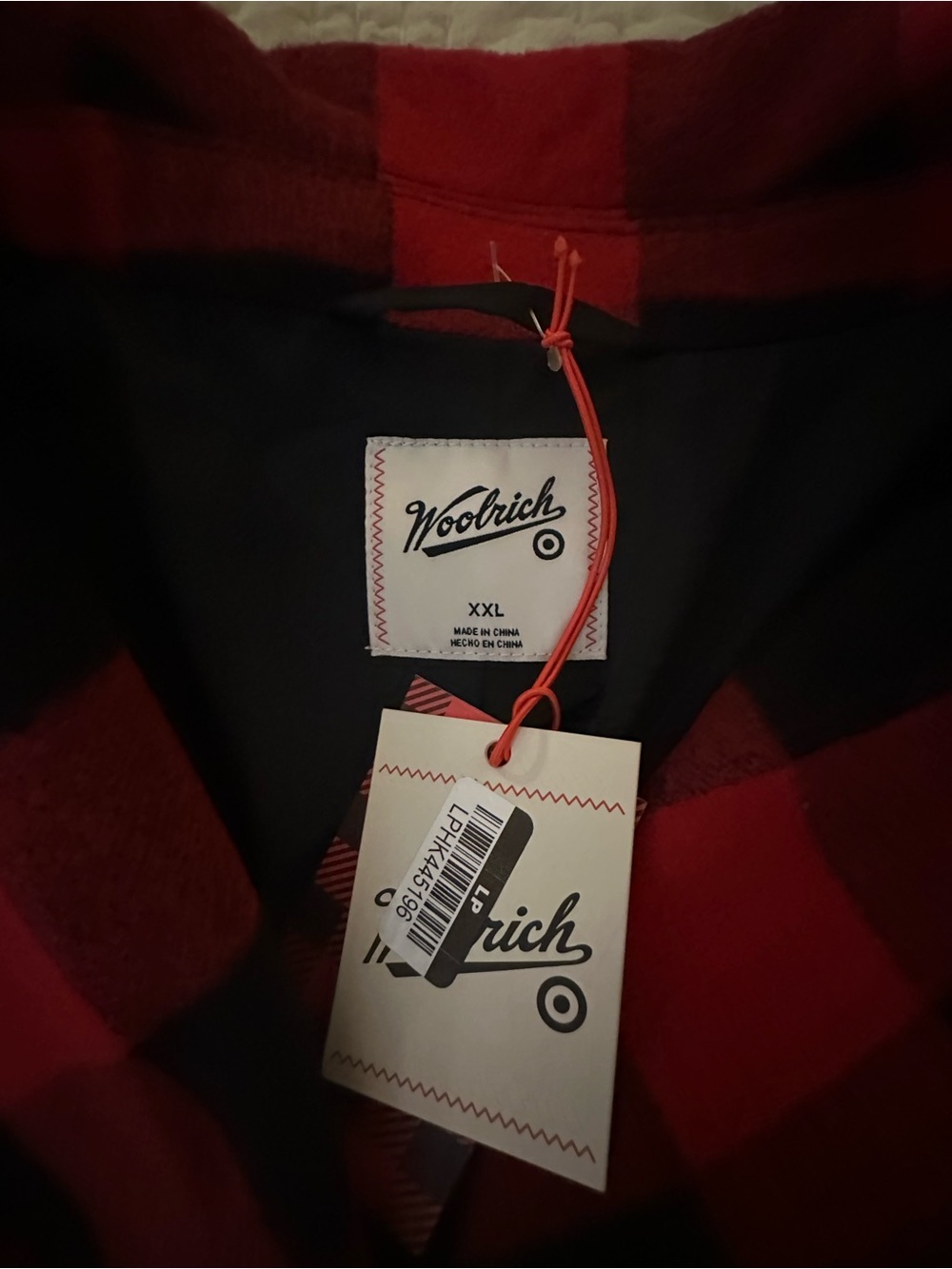 Woolrich Red and Black Buffalo Plaid Wool Pea Coat - Picture 5 of 9